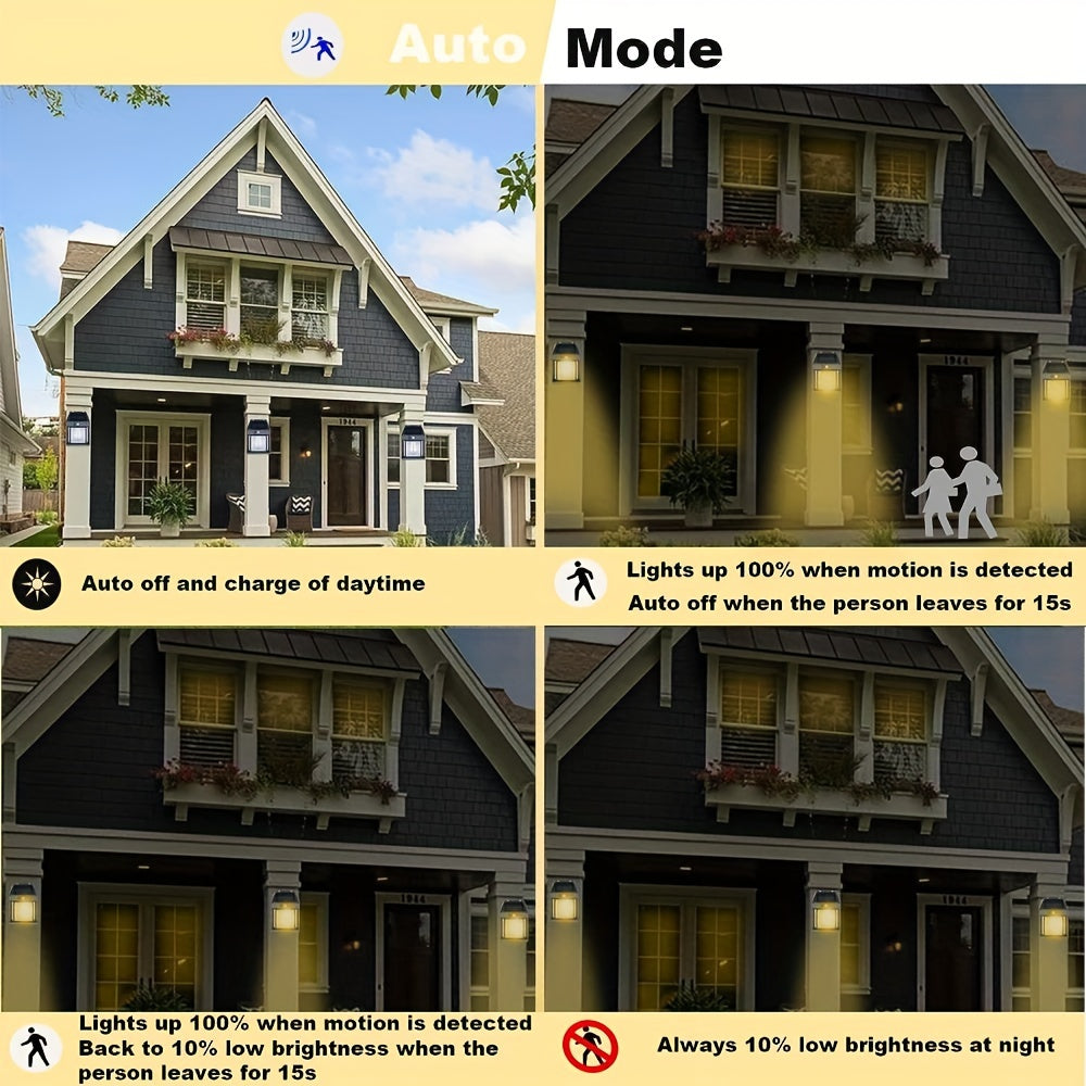 Солнечная настенная лампа Staaricc из вольфрама для уличного освещения сада с датчиком движения, 3 режима освещения, водонепроницаемость IPX-4, литиевая батарея и лампа накаливания.