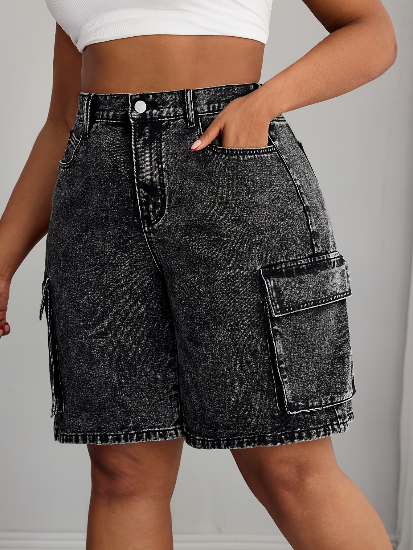 Women's Denim Shorts Gray Casual Summer Wear