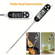 Stainless Steel Digital Food Thermometer with Probe for BBQ Cooking Baking Celsius Fahrenheit