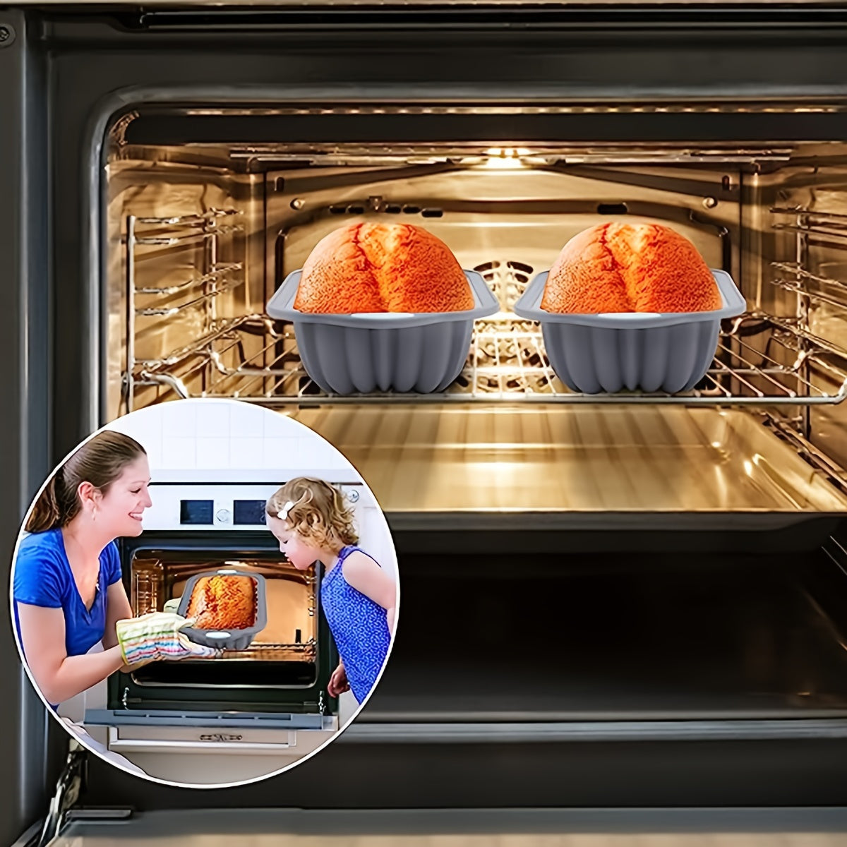 Rectangle Silicone Cake Pan 27.79cmx16.38cm Baking Mold for Oven Cooking