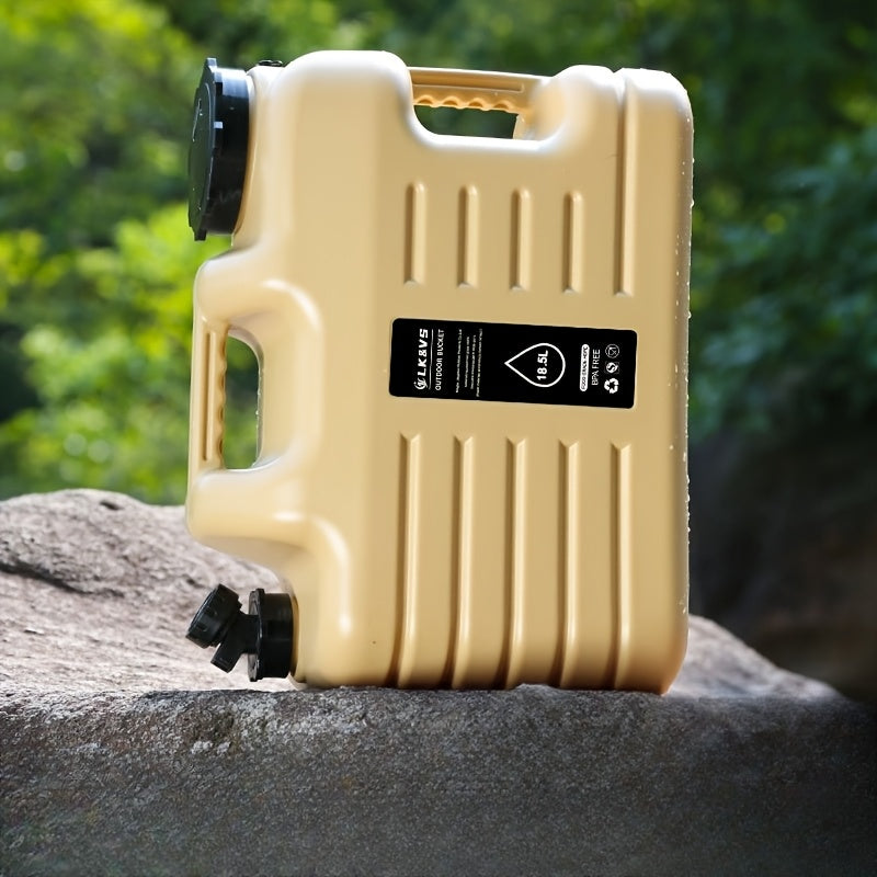 Cubo de agua resistente para exteriores con grifo 18.5L recipiente de plástico para acampar y hogar