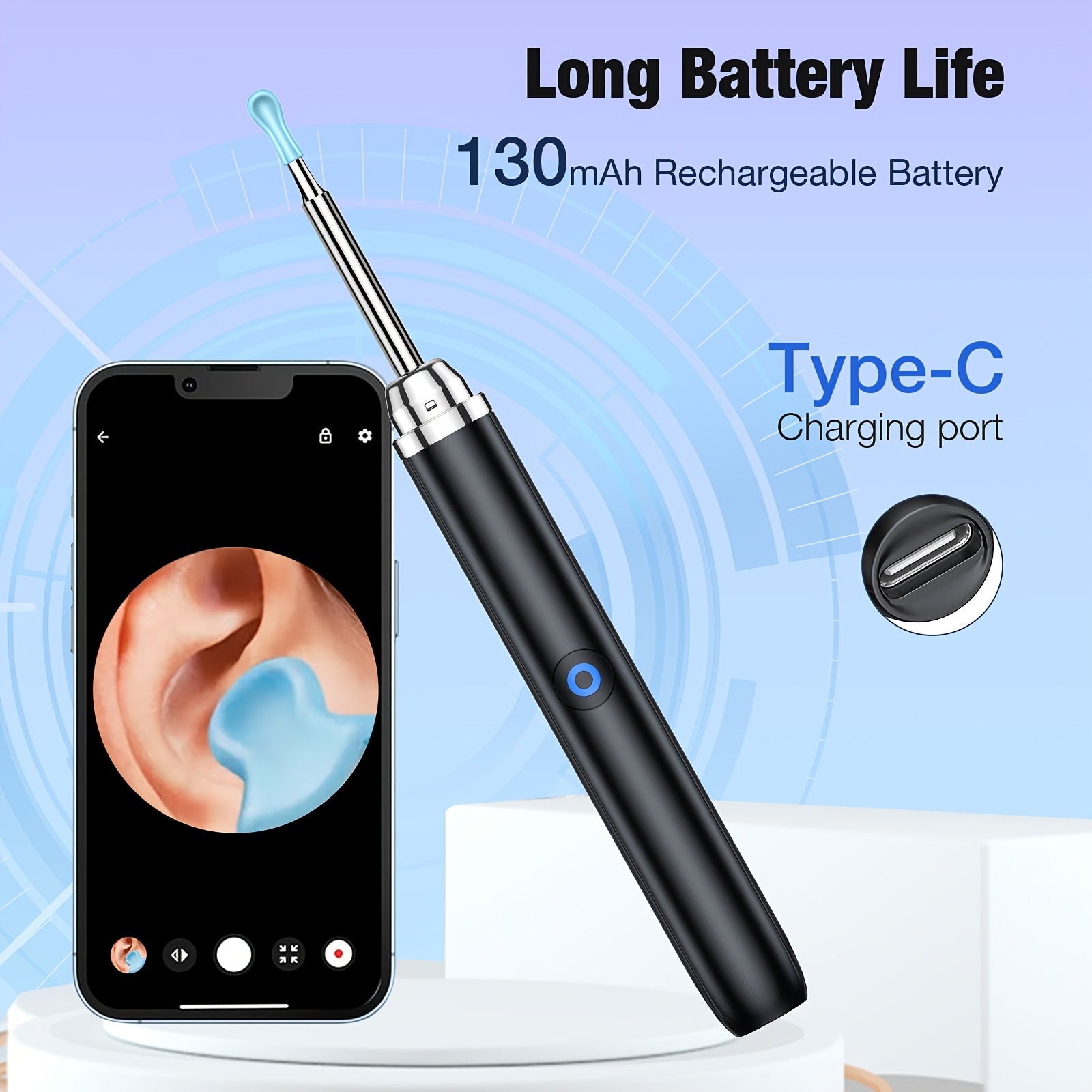 HB qayta zaryadlanadigan quloq mumini olib tashlash vositasi - xavfsiz uy qurilmasi, USB orqali zaryadlanadi, bir nechta nozzle uchi va tozalash eritmasi. Zamonaviy, mustahkam konstruktsiya.