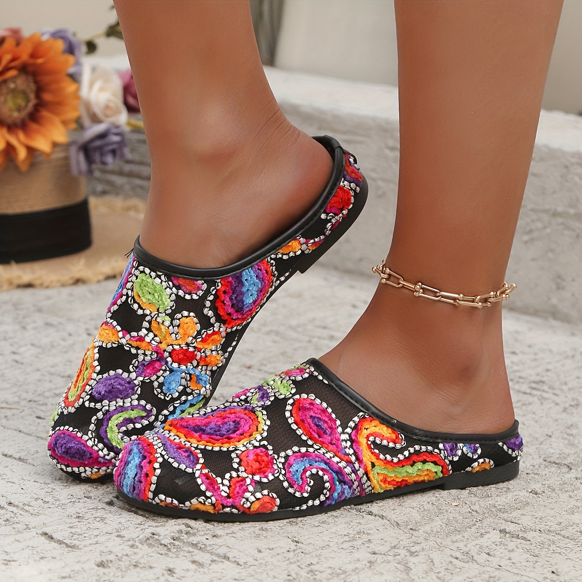 Women's Breathable Lightweight Slip-On Flat Shoes Sock Sneakers All-Season