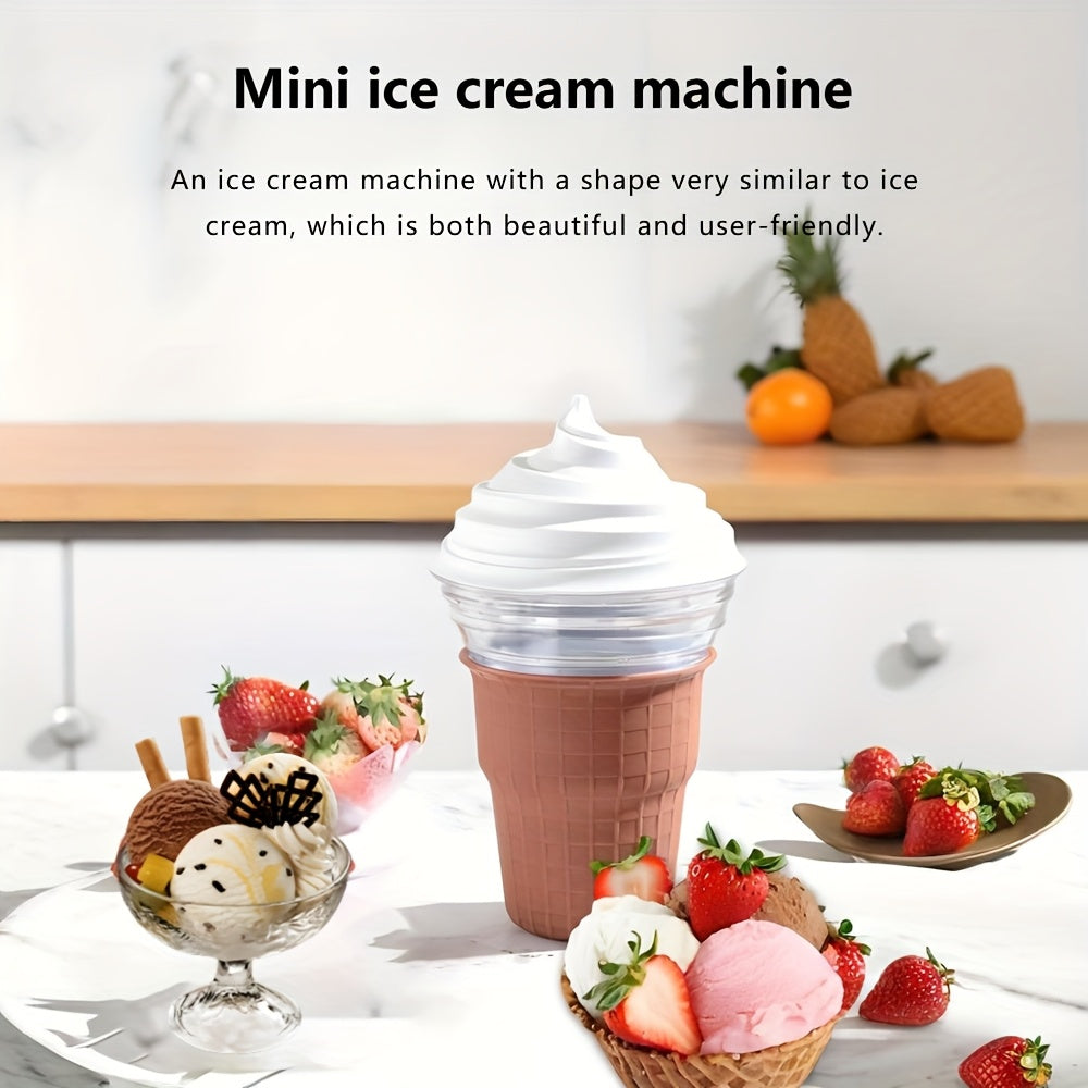 Mini Electric Ice Cream Maker Stainless Steel Bowl USB Power Frozen Treats