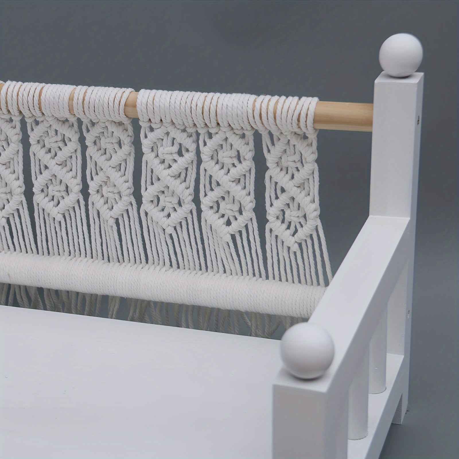 Baby Photography Props White Wooden Crib Bed for Newborn Photos