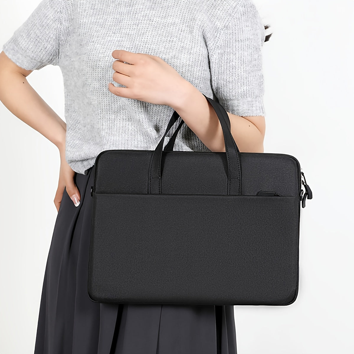 Water-Resistant Polyester Crossbody Laptop Bag for Students with Adjustable Strap