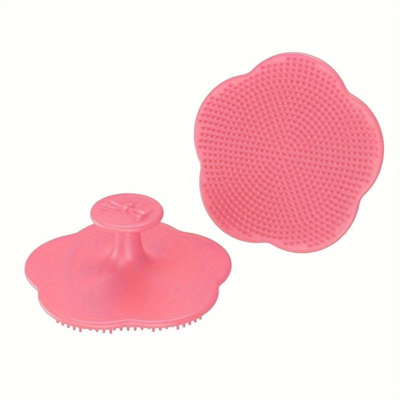Baby Hairbrush Set Soft Silicone Head Comb with Massage Brushes for Newborns Blue Green Purple Pink
