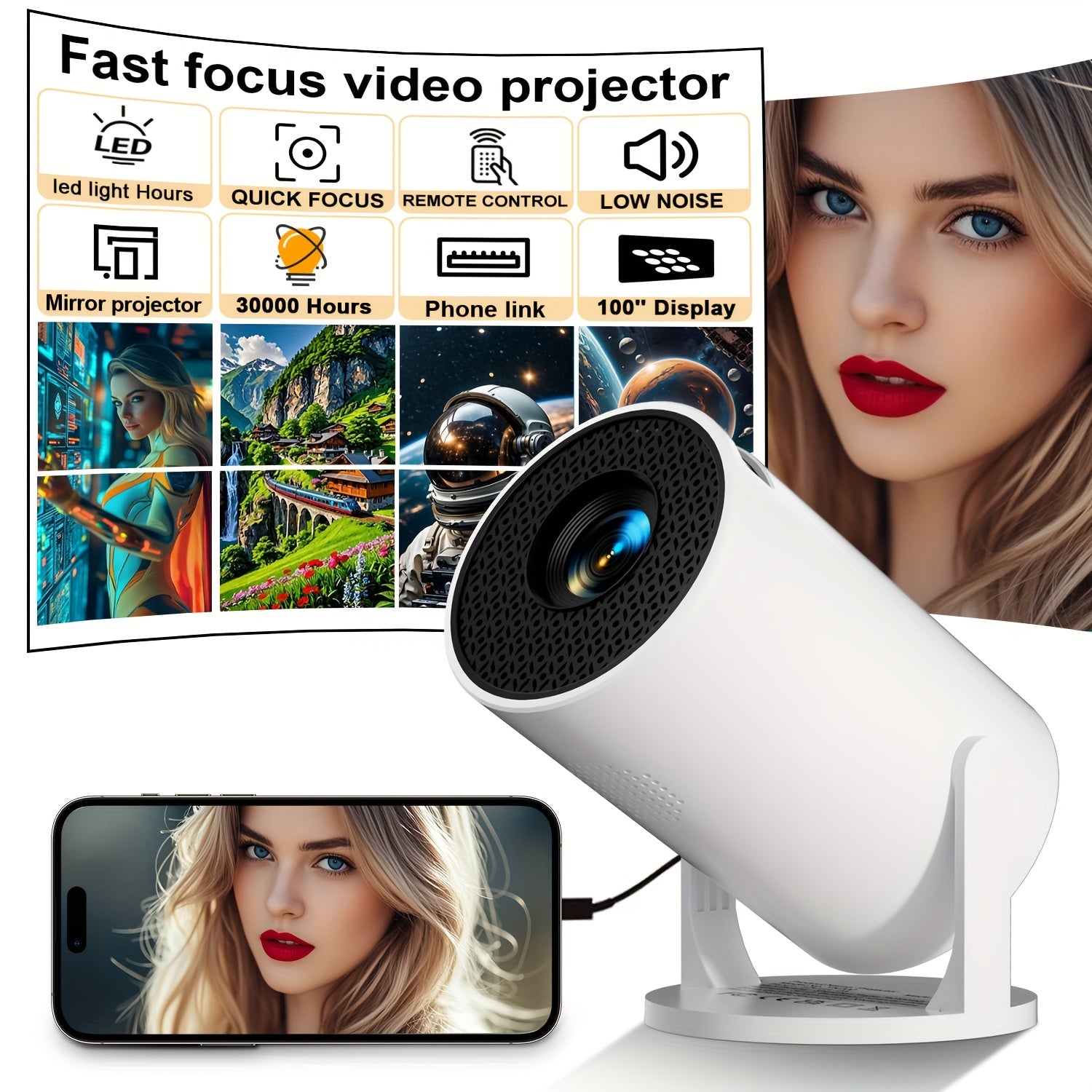 Mini Portable Smart Projector for Mobile Phones and TV Sticks