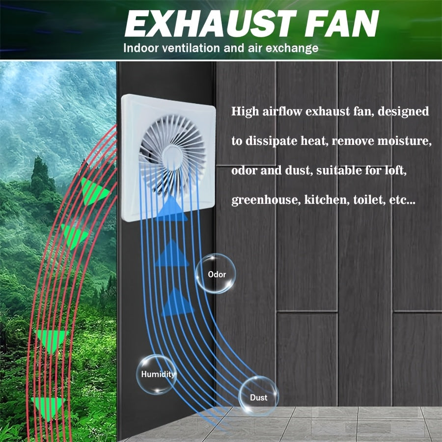 6-Inch European Standard Household Exhaust Fan with Backflow Prevention and Insect Proof Design for Indoor Ventilation