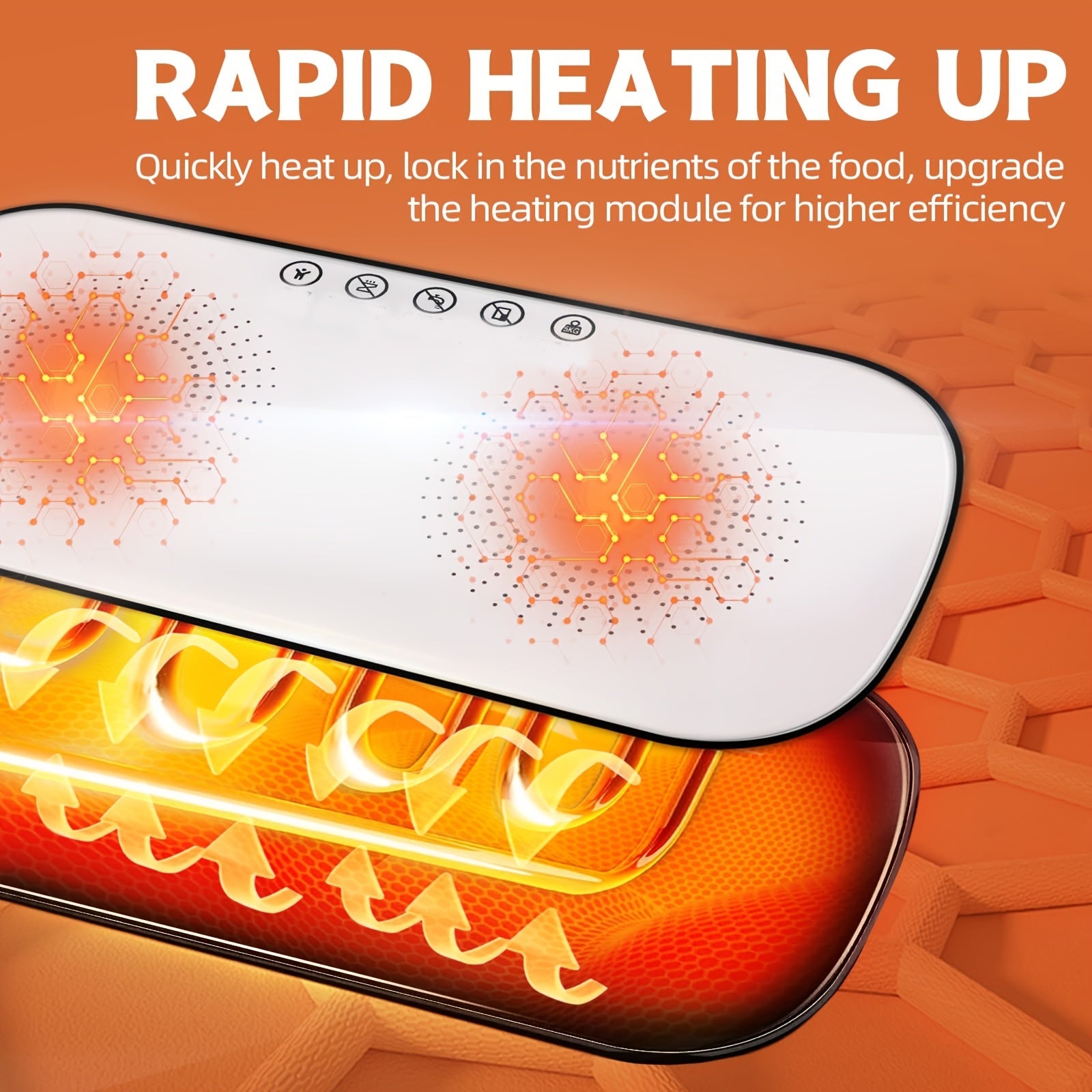 2 Pack Food Warmer with Electric Warming Tray and Graphene Heating Film for Fast Heating