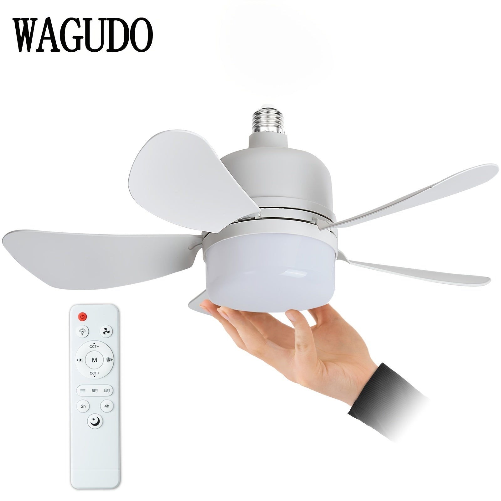 Ceiling Fan Light with Remote Control 3-Speed Dimmable LED for Small Spaces