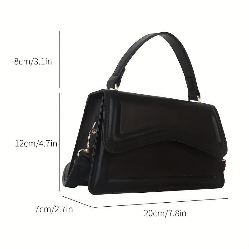 Mini Women's Solid Color PU Shoulder Bag with Crossbody Strap