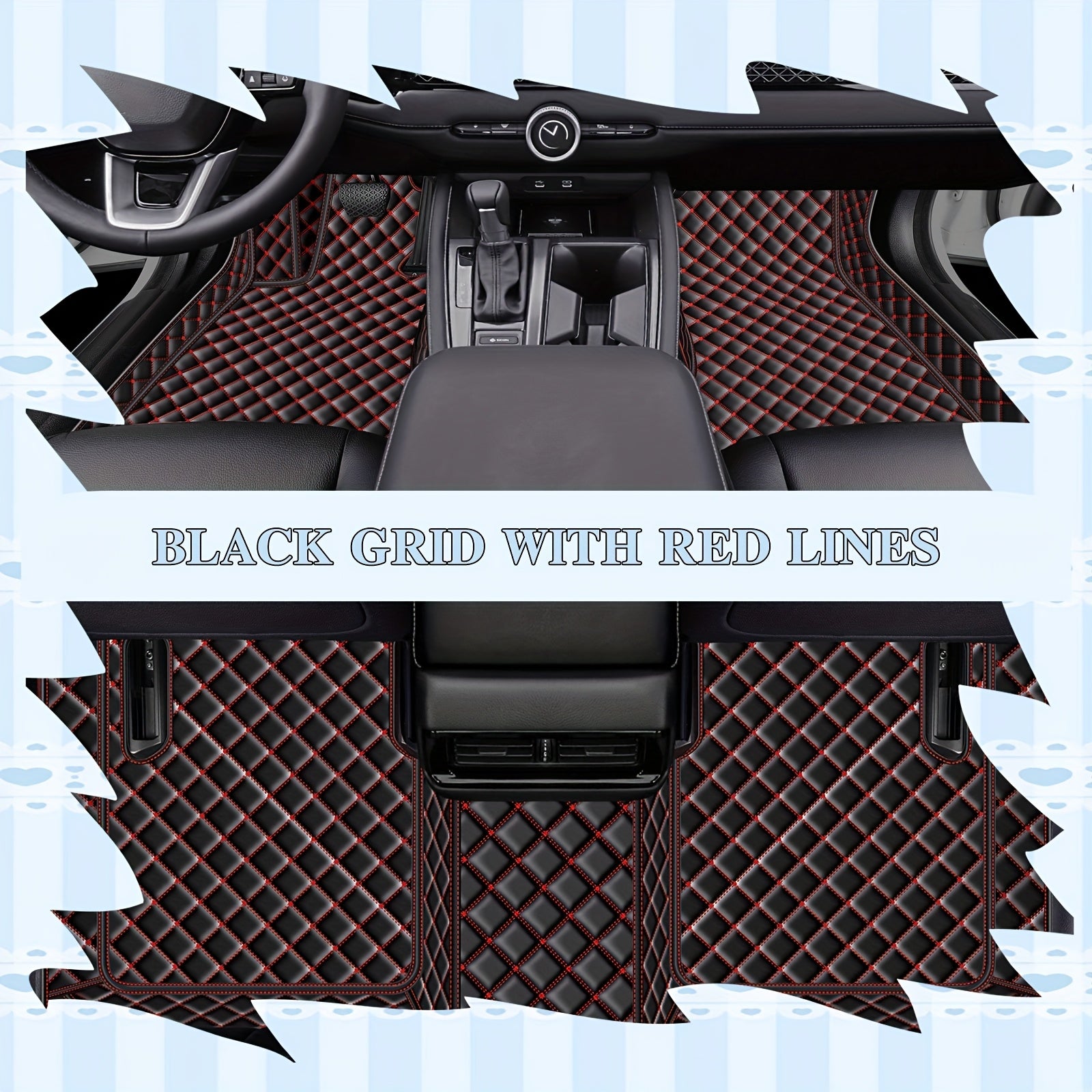 Car Floor Mats PUPU Leather Custom Fit for Left-Hand Drive Vehicles Durable Easy to Clean Three-Piece Set