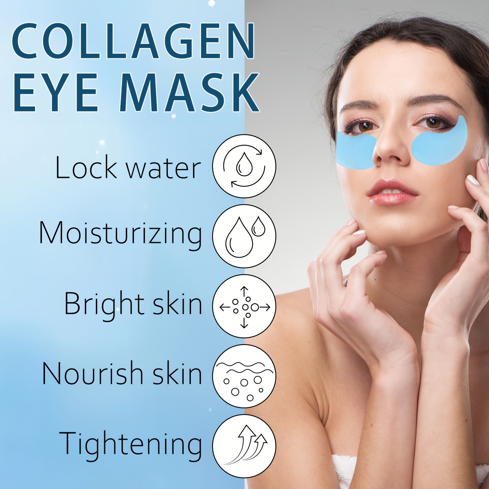 60 dona Kollagen Retinol Ko'z Maskalari chuqur namlik uchun, qattiqlashtirish, barcha teri turlari uchun
