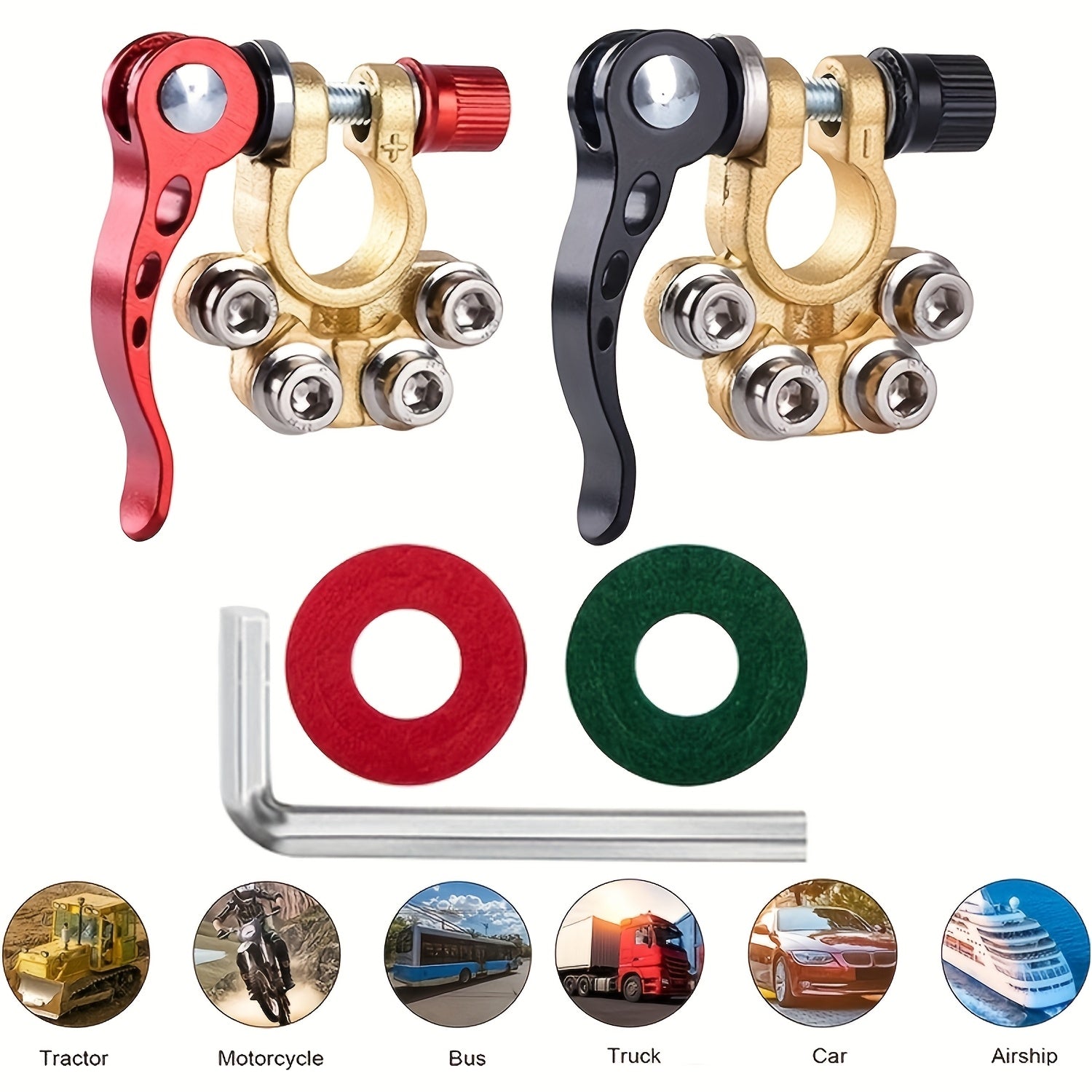 Juftlik Zink Alloy Avtomobil Batareyasi Kabel Ulanishlari Tez Uzilish Post Klamp