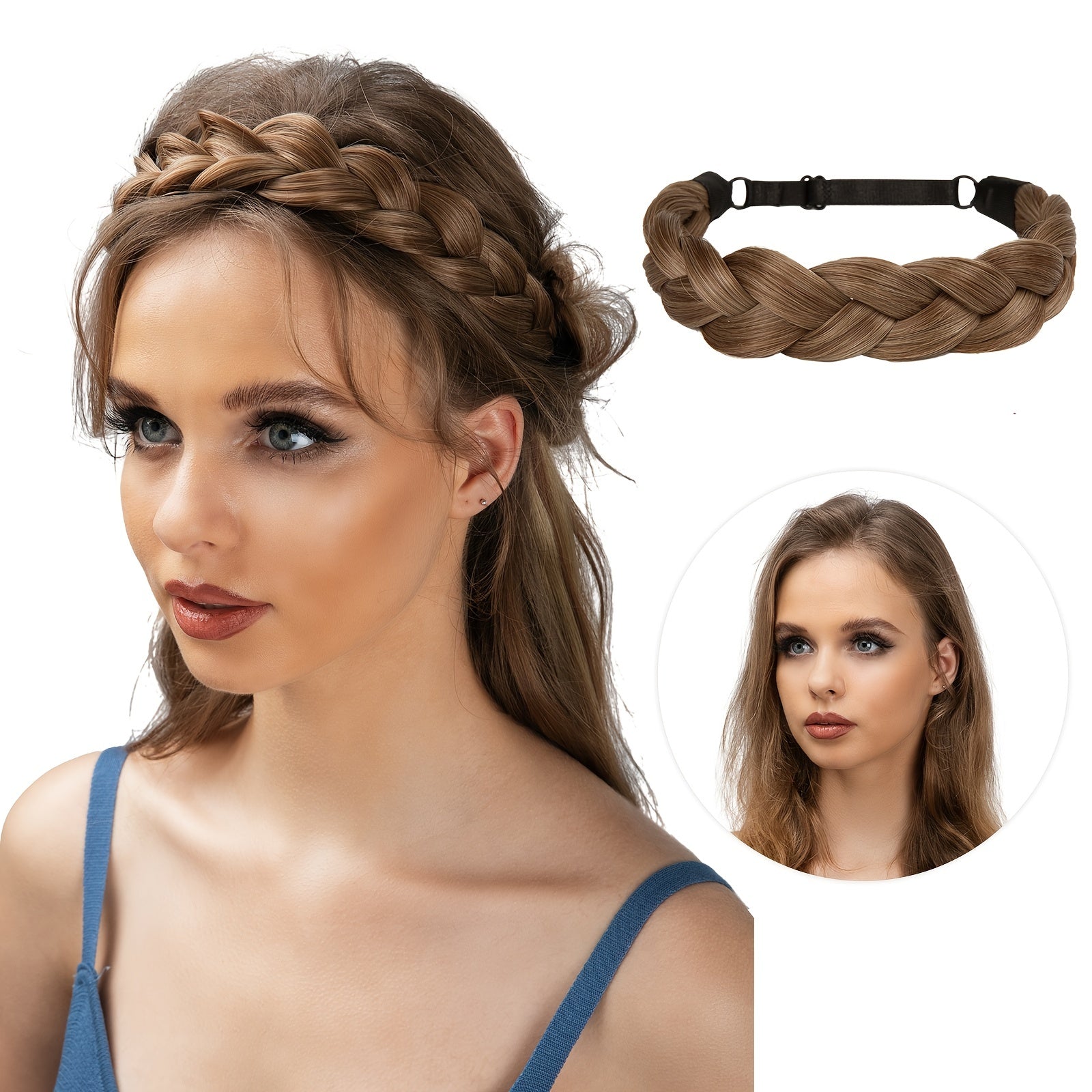 Ayollar uchun sozlanadigan qo'lda tayyorlangan to'qilgan tabiiy tolali boshband