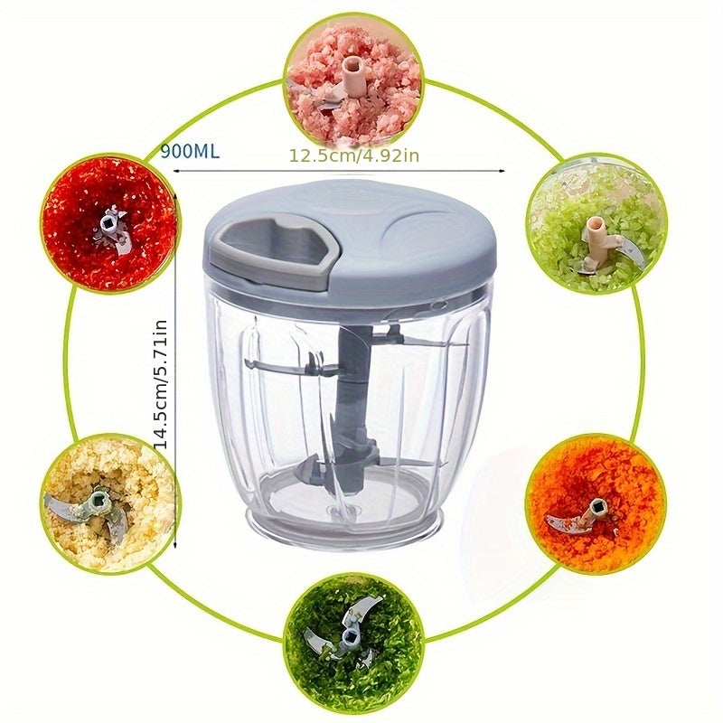 Ручной портативный овощерезка 1-10л со стеклянным корпусом, без электроэнергии