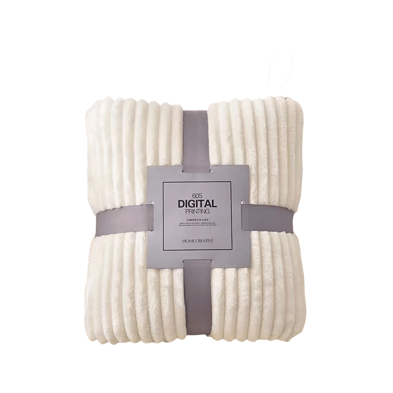 Faux Wool Throw Blanket Plush Warm Coral Fleece Plaid for Bed Couch