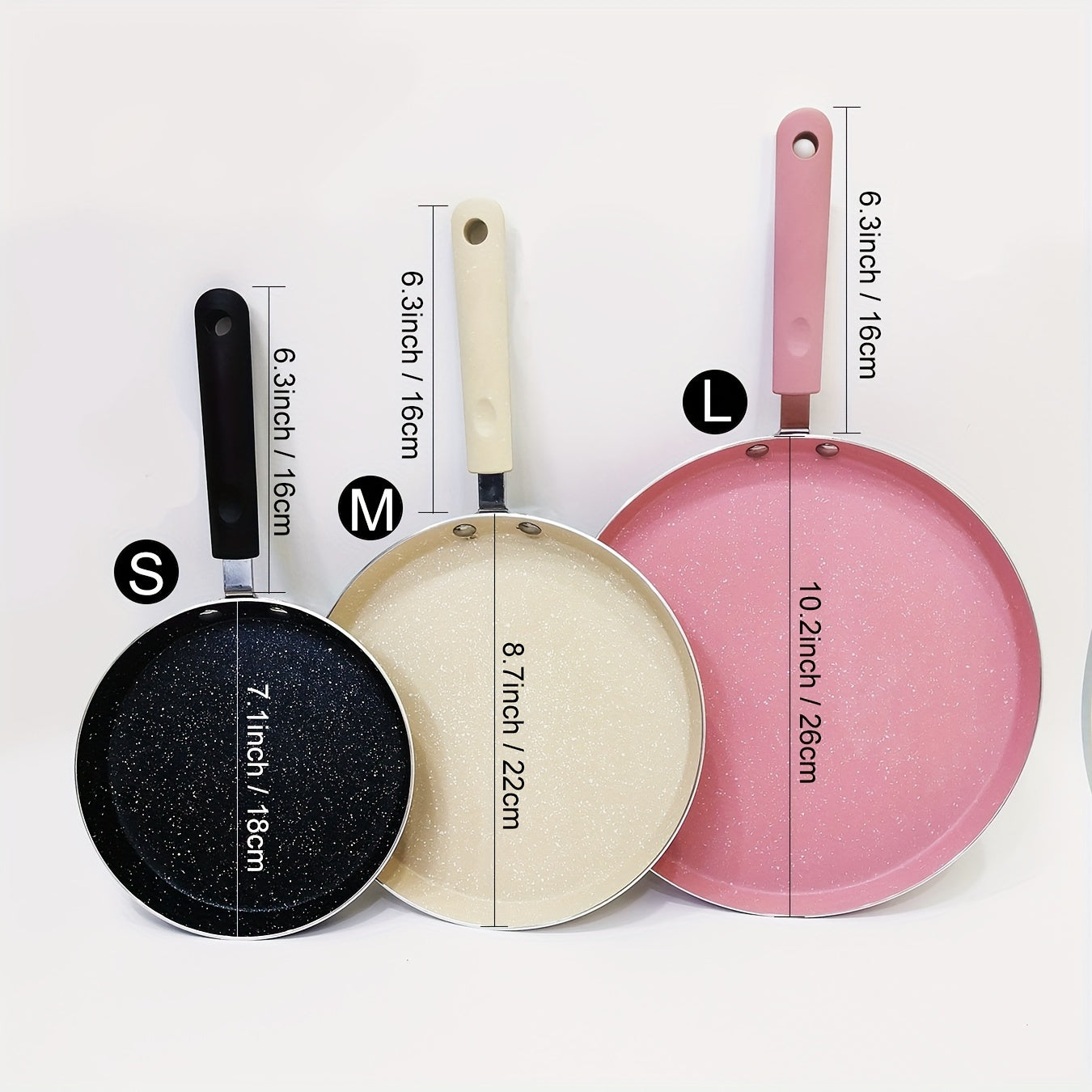 Non-Stick Aluminum Cookware Set with Crepe Pan and Easy-Grip Handle for Breakfast