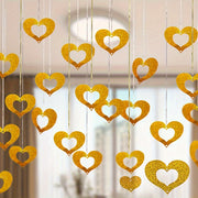 70pcs Heart and Star Sequin Hanging Decorations for Weddings and Birthdays