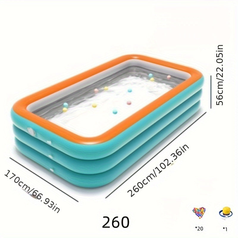 Inflatable Pool for Summer Water Play Circular PVC Yard Pool with 301L-400L Capacity