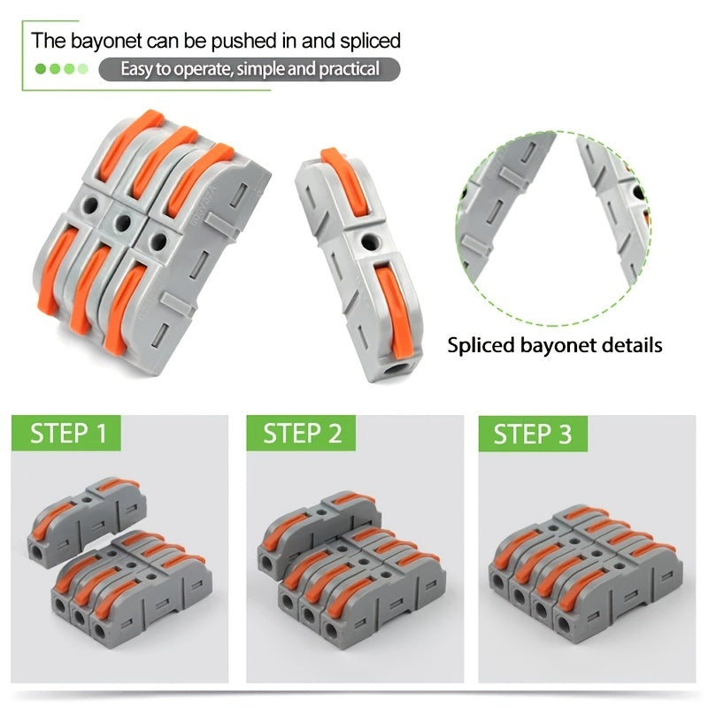 30pcs Wire Splicing Connectors 2 Pin Electrical Terminals for Lighting and Home Use