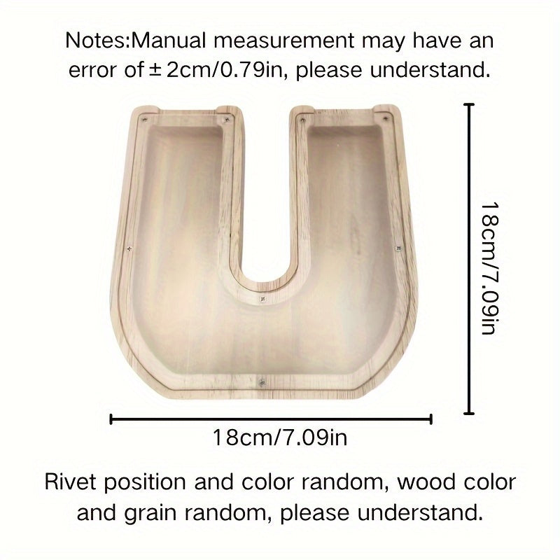 Personalized Wooden Alphabet Letters Set with 26 A-Z Transparent Blocks for Gifts and Home Decor