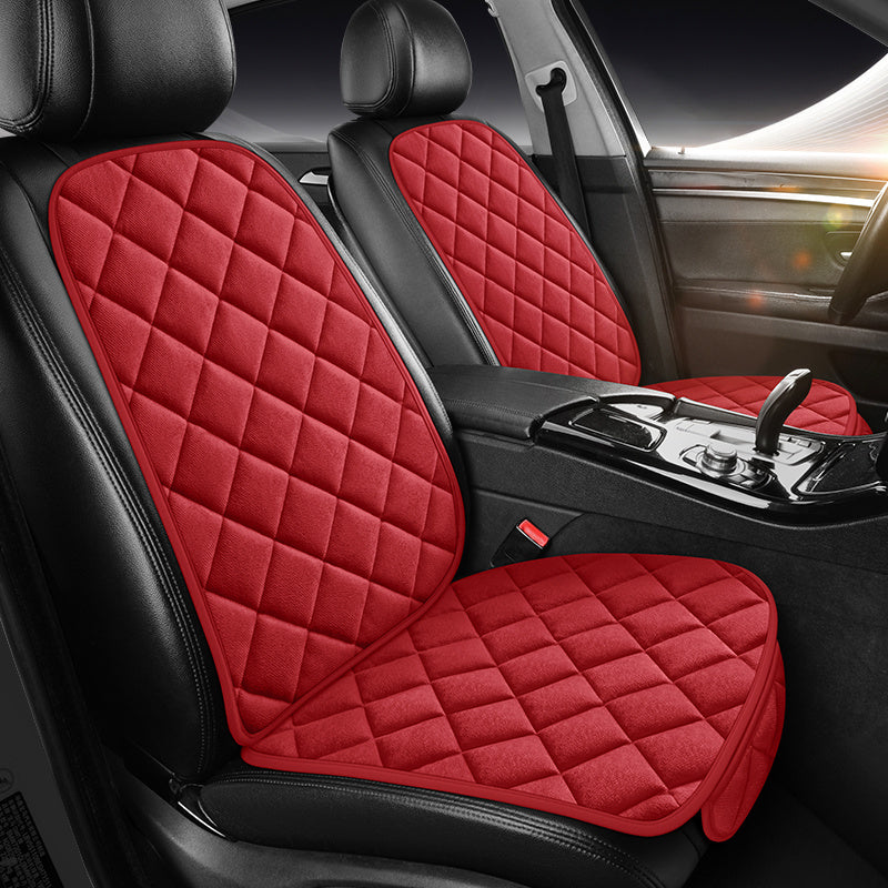 Black Quilted Plush Car Seat Cover for Front Seat All-Season Comfort