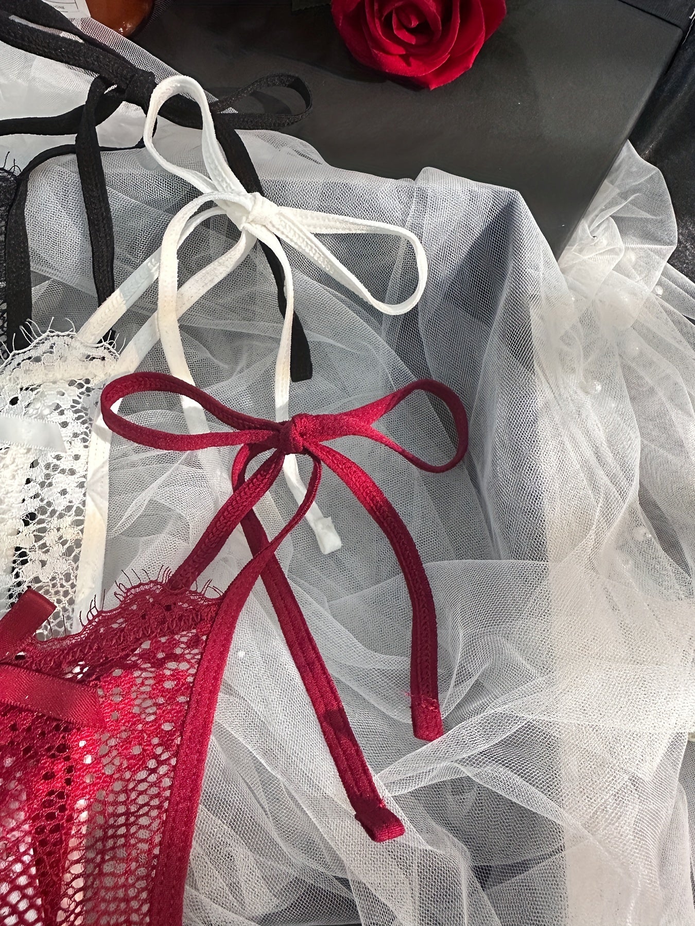 Women's Floral Lace Thongs with Side Ties Sexy Lingerie