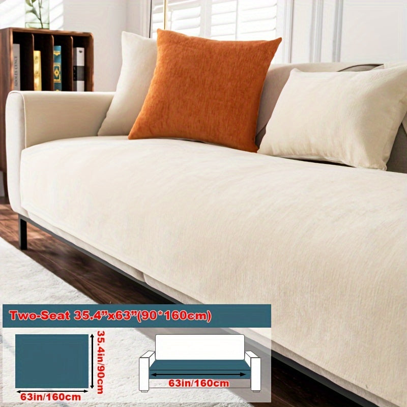 Chenille Sofa Cover for 1-4 Seater All-Season Pet-Friendly Non-Slip Machine Washable