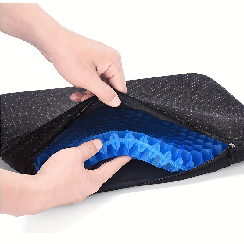 Cojín de asiento de silicona con funda removible antideslizante base de gel para hogar, coche y oficina