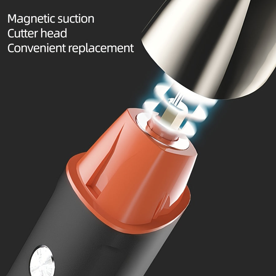 Kit de recortadora de cabello con pantalla LED, maquinilla de afeitar de lámina, recortadora de nariz y barba, carga USB, 1 set