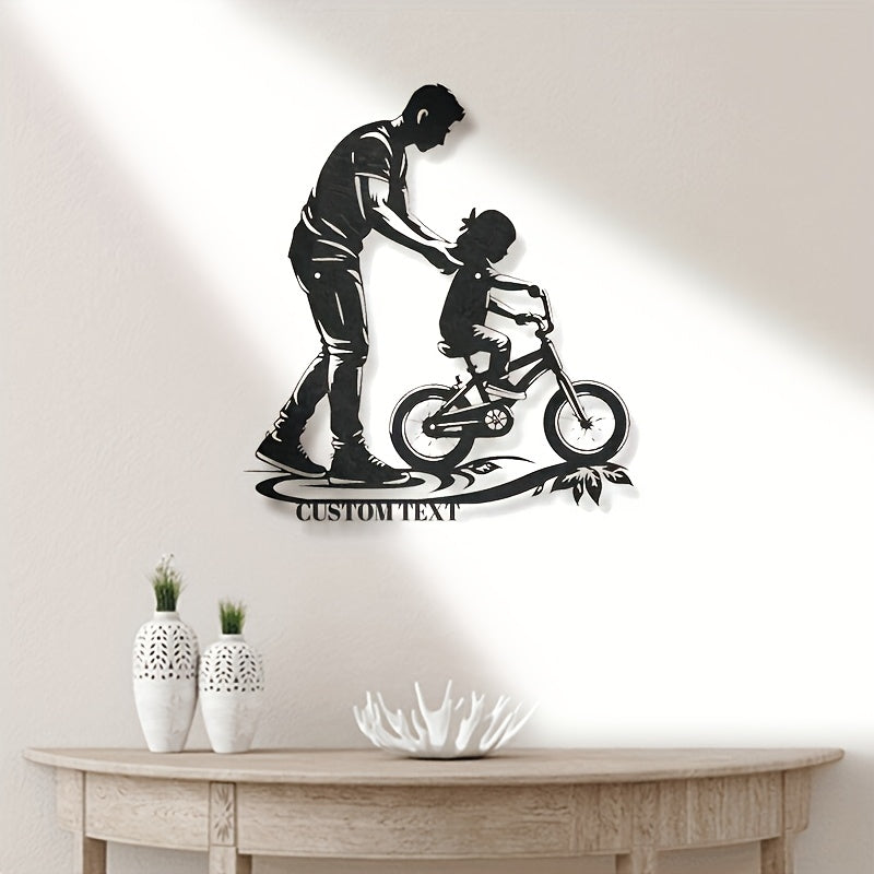 Personalized Cycling Wall Art for Family Black Iron Bedroom Decor for Ages 14 and Up