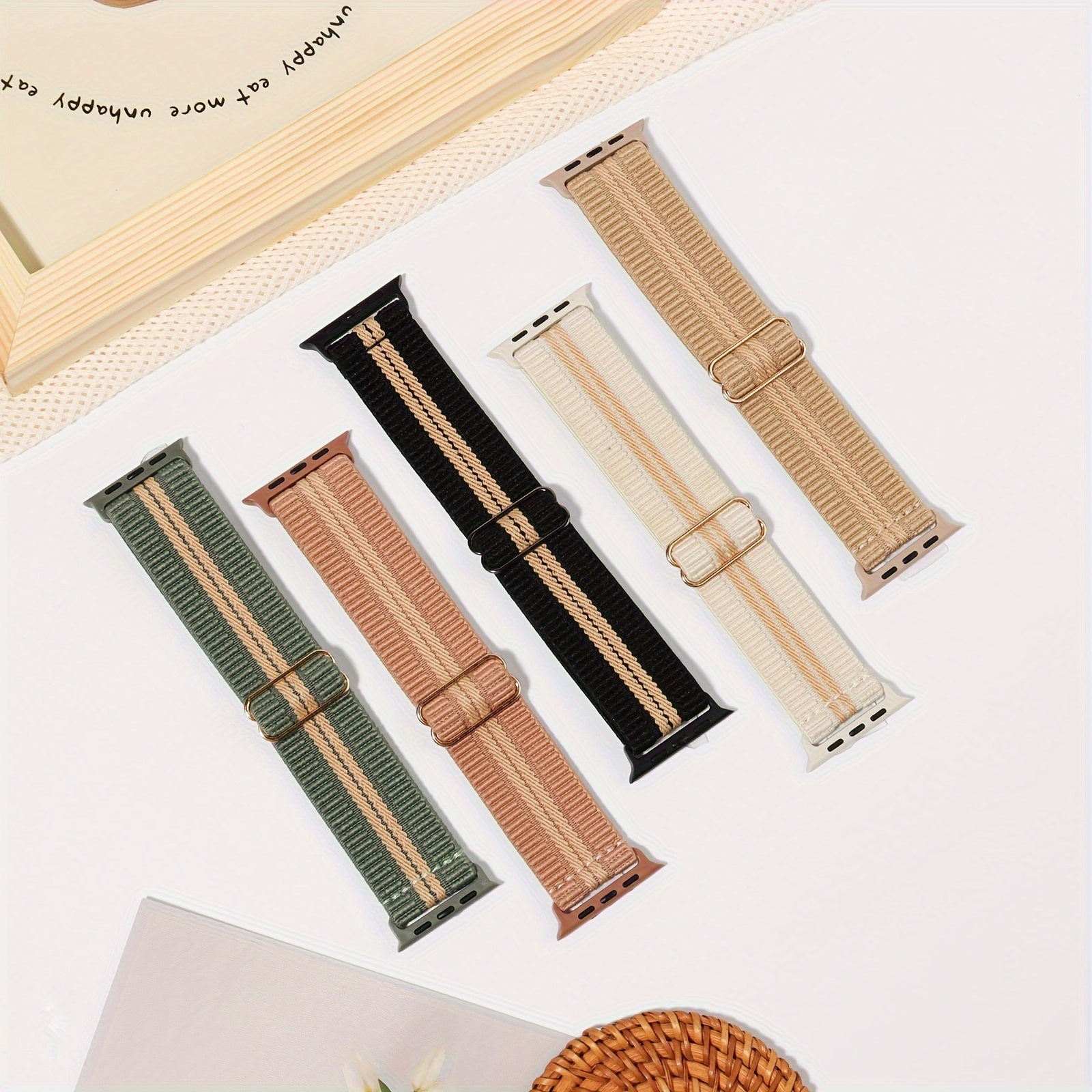 Nylon Woven Smartwatch Bands for Apple Watch Water-Resistant Adjustable Breathable Soft