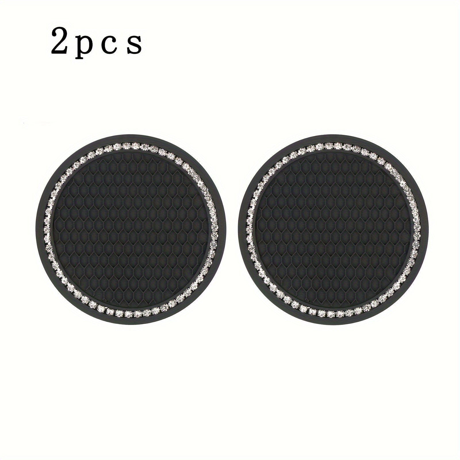 2pcs Car Water Cup Cushion Anti Slip Grid Beehive Cross Border Storage