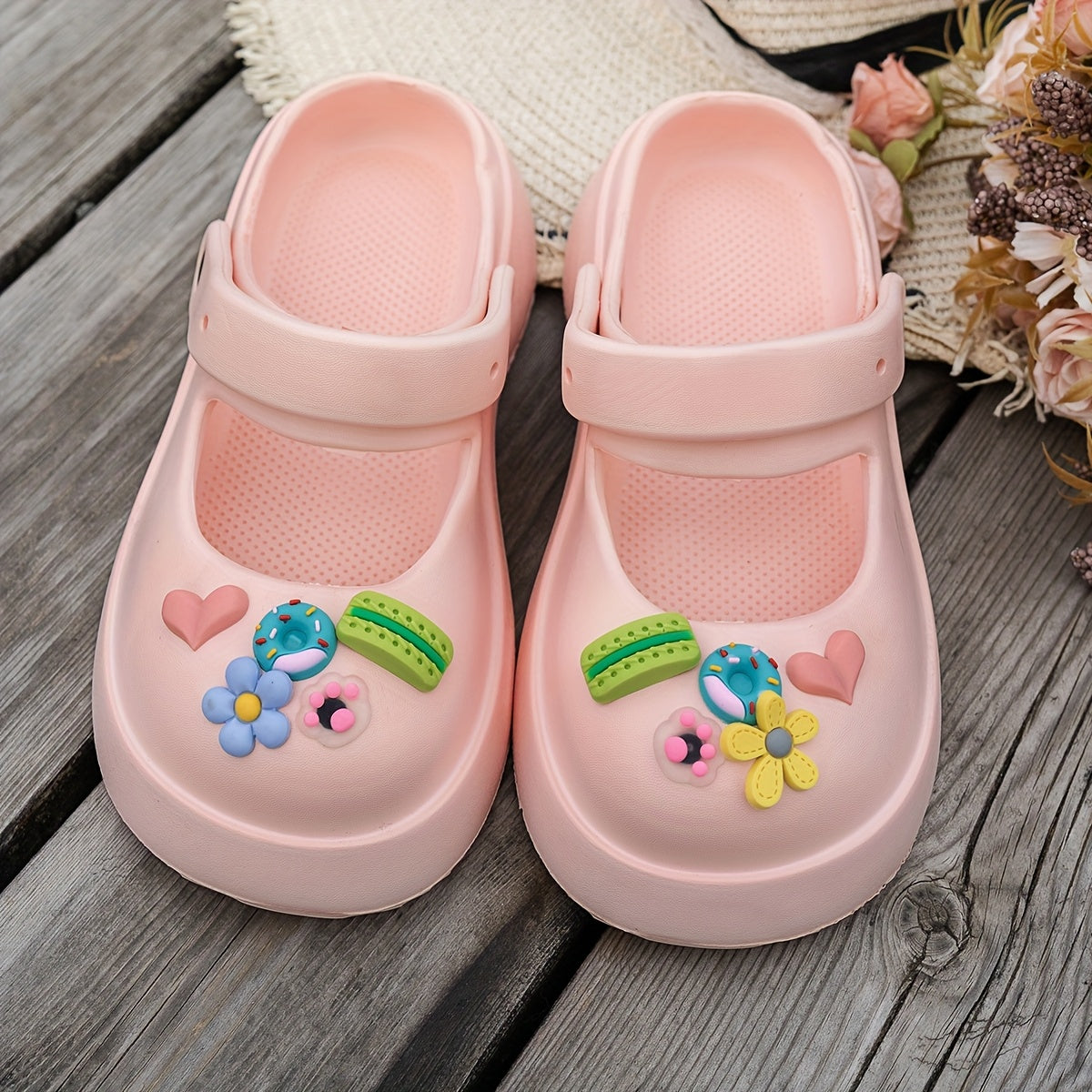 Women's EVA Slippers Summer Beach Shoes with Rotatable Back Strap, Anti-Slip Durable Sole