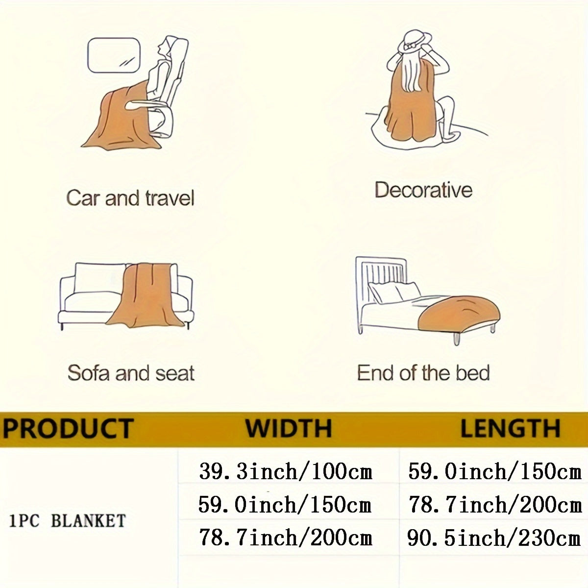 Плед из флиса двухсторонний мягкий для дивана и кровати, все сезоны