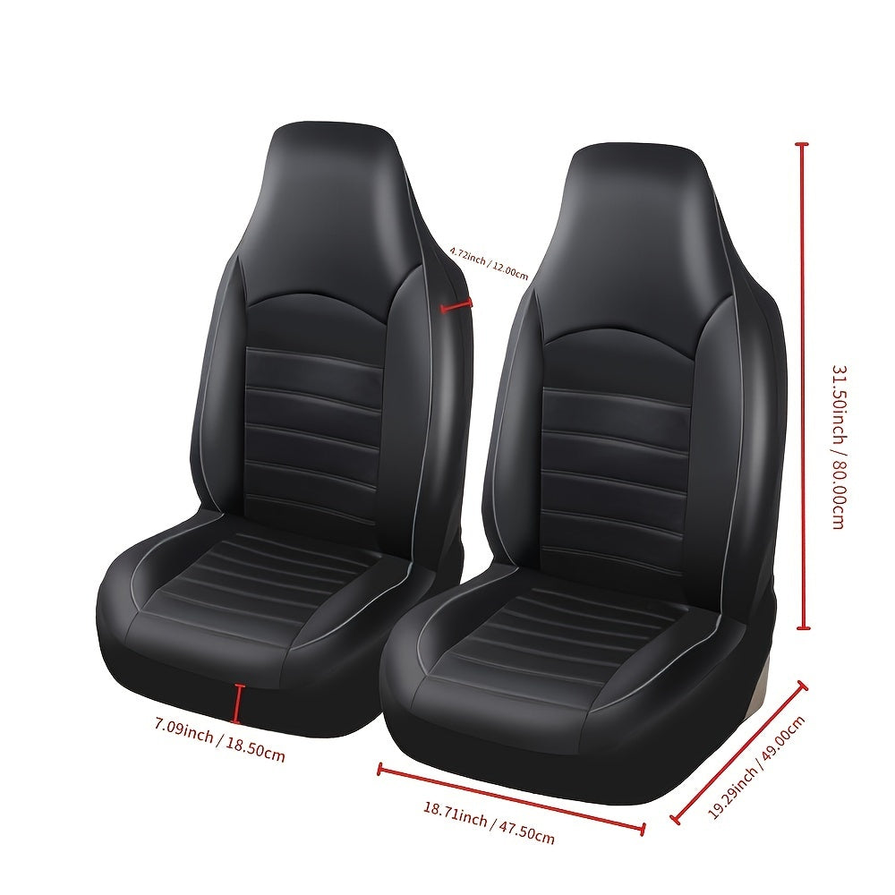 Universal PU Leather Car Seat Cover Set High Back Bucket Seat Covers for Cars Trucks SUVs