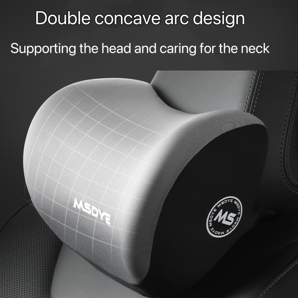 Car Headrest and Lumbar Support Set for Driver's Seat Polyester Memory Foam Car Interior Accessories