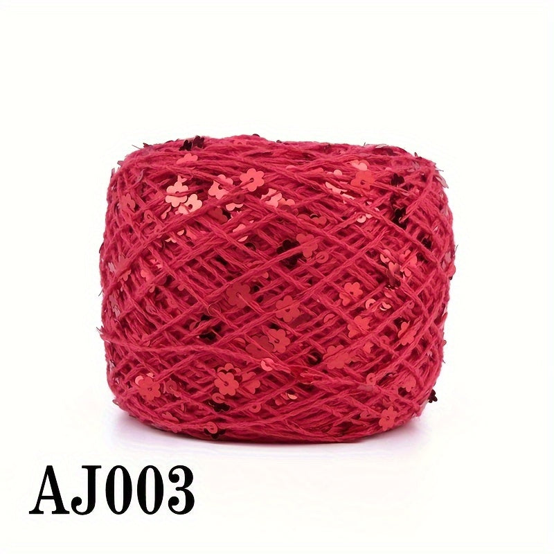 50g Sequin Cotton Yarn 3mm 6mm for Hand Sewing Crafts in Vibrant Colors