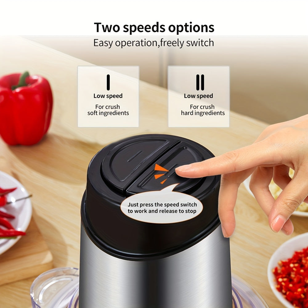 Procesador de alimentos de 500W con picadora de carne, cuenco de vidrio de 1.8L, cuchillas adicionales, enchufe EU