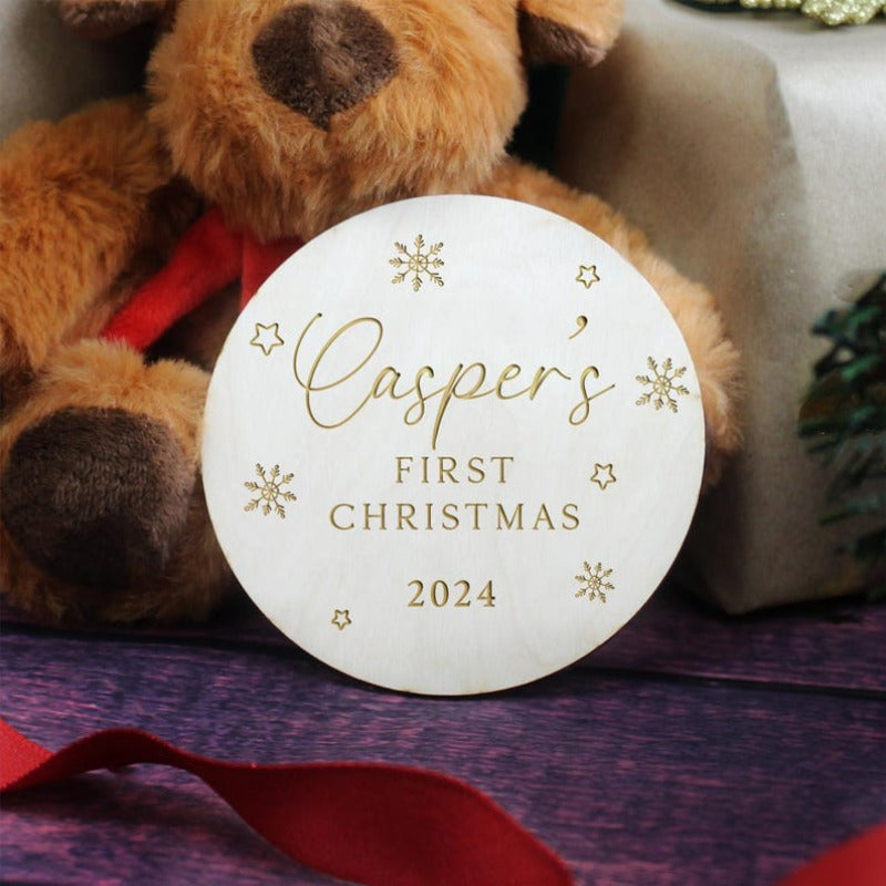 Baby First Christmas Plaque Personalized Keepsake Baby's 1st Holiday Gift