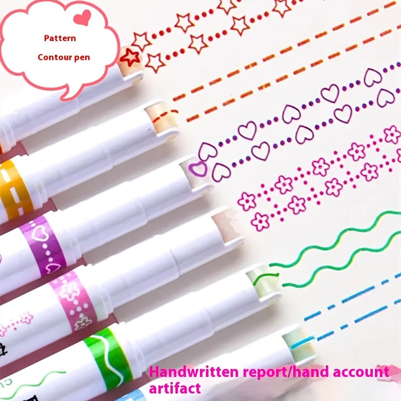 Set of Six Flower-Shaped Pens for Note-Taking and Coloring