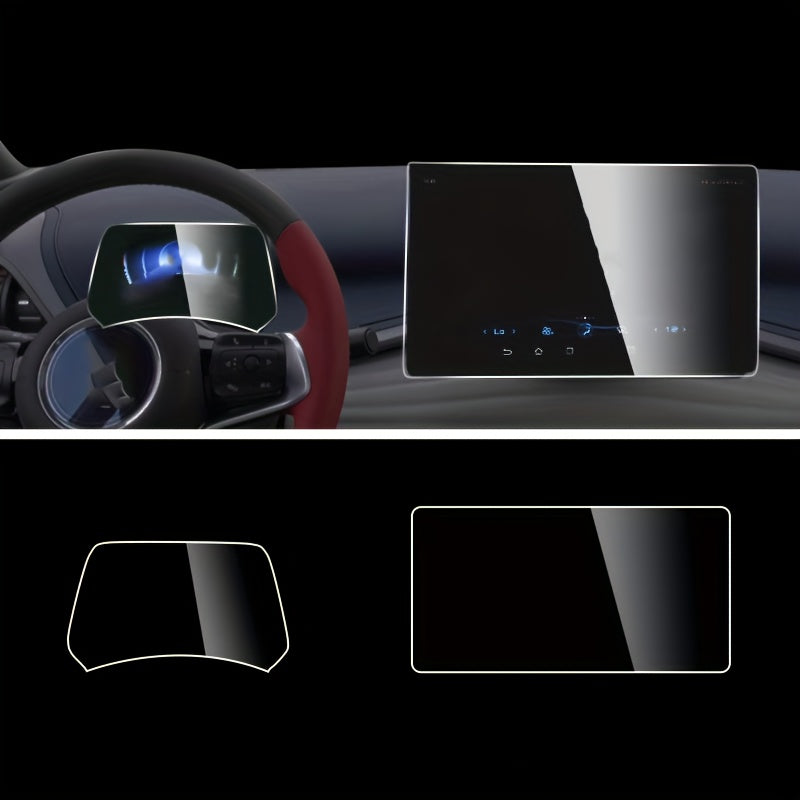 Pack de 2 protectores de pantalla de vidrio templado para navegación de coche de 15.6 pulgadas y velocímetro