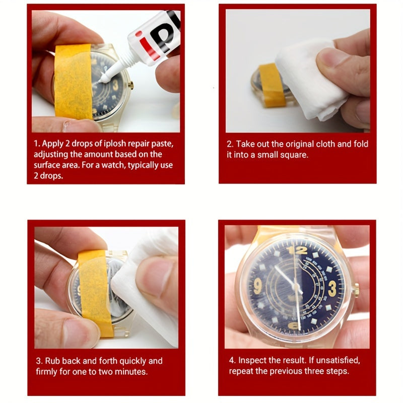 Crema reparadora de arañazos para resina plástica, restaurador de acabado acrílico espejo para relojes y salpicadero de coche