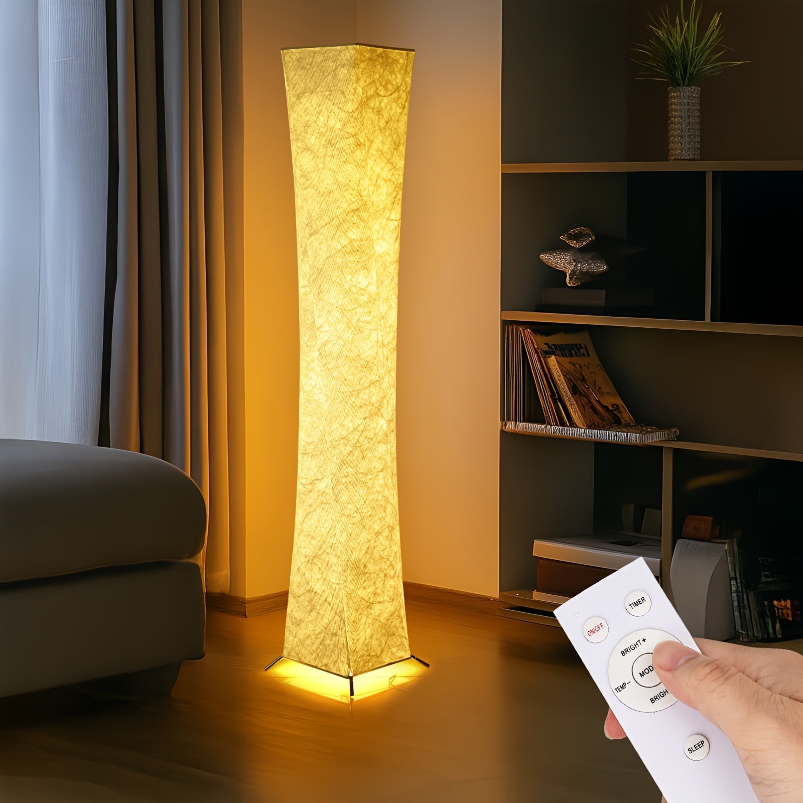 Modern LED Floor Lamp 132.08cm Adjustable Warm Light Remote USB Powered Space Theme for Bedroom Living Room Game Room