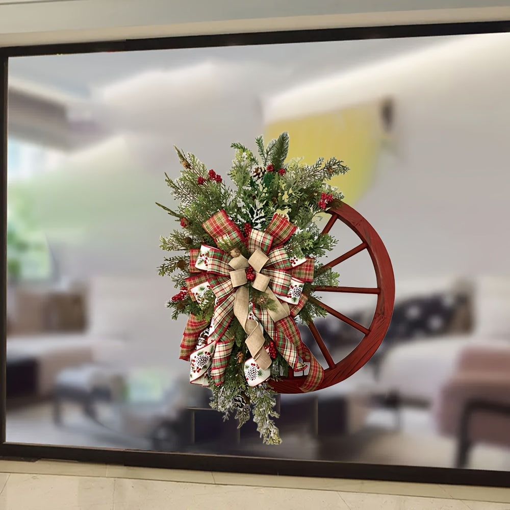 PVC Self-Adhesive Boho Christmas Wreath Window Sticker Wall Art Decal