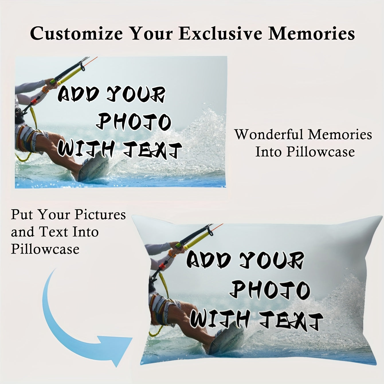 Personalized Double-Sided Plush Pillow Cover 30x50 cm for Home Decor Wedding Birthday Pet Memorial