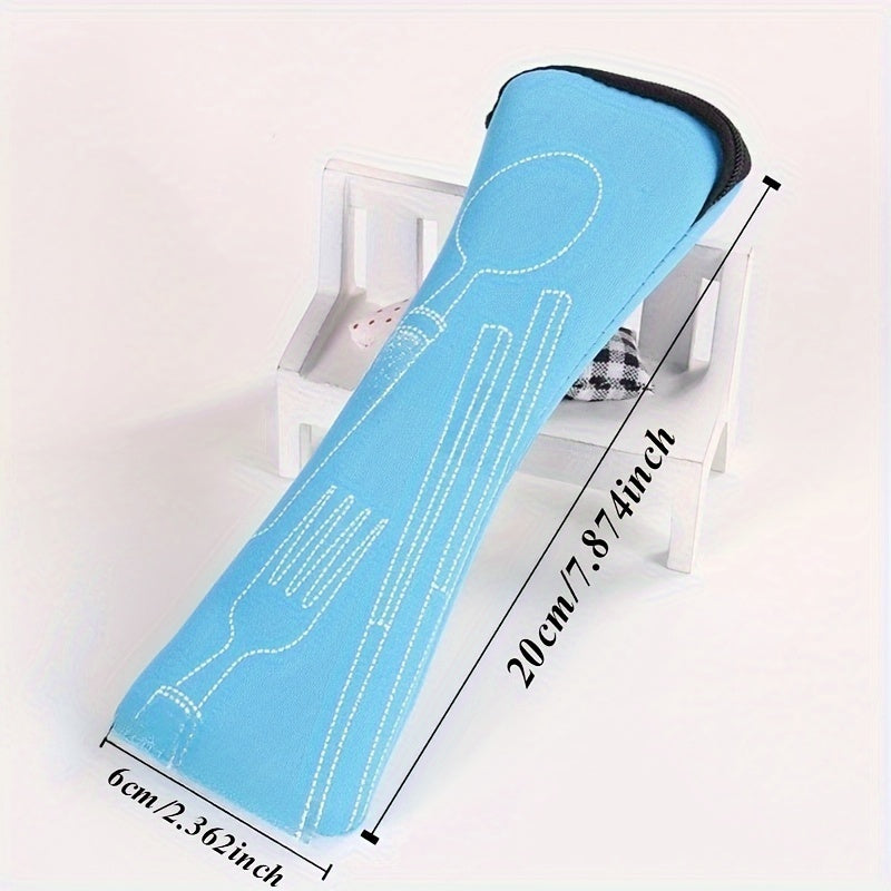 Mustahkam Portativ Qozonchalar - Suv O'tkazmaydigan va Ruxsatsiz - Kamping, Piknik, Maktab, Ofis, Uy Tashkiliy va Saqlash uchun Ideal - Oson Kirish uchun Zip Yopilishi - Vilka, Qoshqor va Pichoqni Toza va Tashkiliy Saqlashni Ta'minlaydi