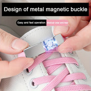 Unisex Metal Magnetic Shoelace Buckle Solid Color Elastic Lace Clip